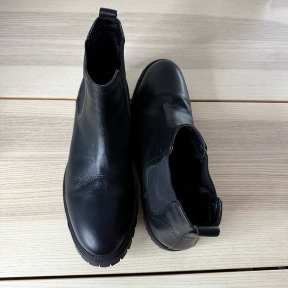 Men's Chelsea Ankle Boots Classic Dress Casual Elastic Slip On Shoes Black 11.5 - Picture 3 of 13